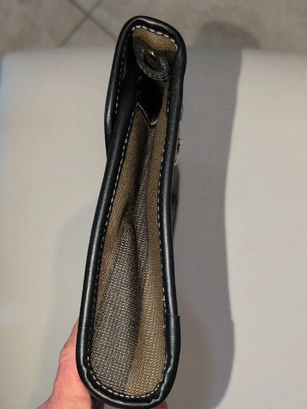 Striped FASHION Envelope Clutch in Black and Brown Stripes